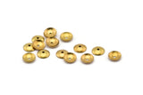 Raw Brass Bead Caps, 100 Raw Brass Round Middle Hole Bead Caps, Connectors, Findings, Charms (8mm) Brs 101 A0228