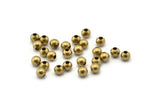 100 Raw Brass Spacer Ball Bead , Findings (4mm Hole Size 1.5mm) Bs-1092--N0566