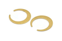 Brass Moon Blank, 6 Raw Brass Crescent Moon Blanks, Pendants, Earrings, Findings (28.5x27.5x5x1mm) E014