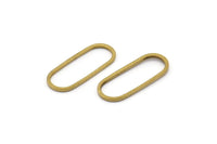 Brass Oval Connector, 50 Raw Brass Oval Connectors, Charms, Findings (20x8x1mm) E003