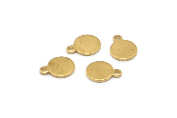 Brass Cabochon Tag, 50 Raw Brass Cabochon Tags With 1 Loop, Stamping Tags (10x8x1mm) E041