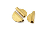 Brass Roll Blank, 24 Raw Brass Roll Findings With 1 Hole, Charms, Pendants (20x10x4mm) E037