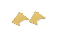 Brass Minnesota Blank, 24 Raw Brass Minnesota State Blanks, Findings (15x13x1mm) E044