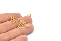 Brass Triangle Charm 24 Raw Brass Triangle Charms, Pendants, Earring Findings (20mm) E024