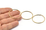 Wire Ear Hoops, 24 Raw Brass Faceted Wire Hoops, Earring Findings (35x1.3mm) E066