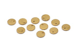 Brass Cabochon Tag, 100 Raw Brass Cabochon Tags With 1 Hole, Stamping Tags (7X1mm) E077