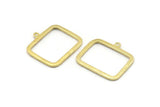 Brass Rectangle Pendant, 3 Raw Brass Hammered Rectangle Pendants with 1 Loop, Necklace Findings (30x24x1.7mm) BS 1869
