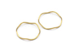 Brass Circle Rings, 24 Raw Brass Wavy Circle Rings, Charms (20x0.8mm) BS 1807