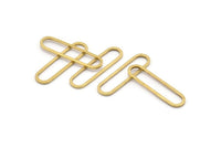 Oval Brass Charm, 50 Raw Brass Oval Rings, Connectors (25x6x1mm) BS 1735