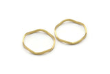 Brass Circle Rings, 24 Raw Brass Wavy Circle Rings, Charms (19.5x0.80mm) BS 1809