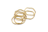 Brass Circle Rings, 24 Raw Brass Wavy Circle Rings, Charms (18x0.8mm) BS 1805