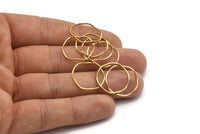 Brass Circle Rings, 24 Raw Brass Wavy Circle Rings, Charms (19.5x0.8mm) BS 1806