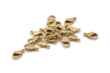 Brass Parrot Claps, 12 Raw Brass Lobster Claw Clasps (12x7mm) E092