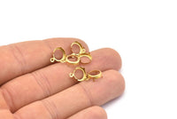 Brass Round Setting, 100 Raw Brass Round Settings With 1 Loop and 1 Pad Setting (11.5x9x3.5mm) E114