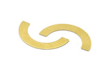Brass Geometric Pendant, 12 Raw Brass Semi Circle Blanks, Geometric Pendant, Findings (50x25x8x0.8mm) BS 1866