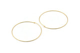 Wire Ear Hoops, 24 Raw Brass Wire Hoops, Earring Findings (60x1mm) E119