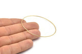 Wire Ear Hoops, 24 Raw Brass Wire Hoops, Earring Findings (60x1mm) E119