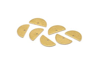 Semi Circle Pendant, 50 Raw Brass Semi Circle Blanks With 1 Hole (15x7.5x0.80mm) E122