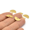 Semi Circle Pendant, 50 Raw Brass Semi Circle Blanks With 1 Hole (15x7.5x0.80mm) E122