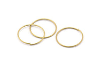 Wire Ear Hoops, 48 Raw Brass Wire Hoops, Earring Findings (20x0.8mm) E156