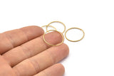 Wire Ear Hoops, 48 Raw Brass Wire Hoops, Earring Findings (20x0.8mm) E156