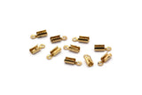 Brass Cord End Clasp, 250 Raw Brass Cord End Clasp With 1 Loop, Findings (8x3x2.5mm) E152