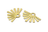 Brass Sun Pendant, 2 Raw Brass Hammered Sunny Pendants With 1 Loop (44x31x2mm) BS 1924