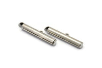 Silver Slide On End, 24 Silver Tone Slide On End Clasps for Seed Beads, Findings, Bracelets (26x4mm) BS 2160