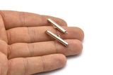Silver Slide On End, 24 Silver Tone Slide On End Clasps for Seed Beads, Findings, Bracelets (26x4mm) BS 2160
