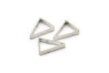Silver Triangle Charm, 12 Silver Tone Triangles with 2 Holes (16x12x2.5x0.8mm) BS 2149