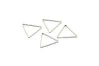 Silver Triangle Charm, 50 Silver Tone Triangle Ring Charms (15x0.8mm) BS 2148