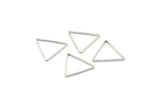 Silver Triangle Charm, 50 Silver Tone Triangle Ring Charms (15x0.8mm) BS 2148