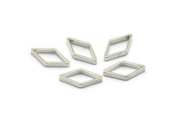 Silver Diamond Connector, 24 Silver Tone Diamond Connectors, Findings (16x9mm) BS 2109
