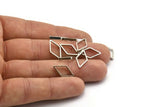 Silver Diamond Connector, 24 Silver Tone Diamond Connectors, Findings (16x9mm) BS 2109