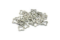 Silver Geometric Connectors, 50 Silver Tone Windrose Findings (10x0.9mm) BS 2114