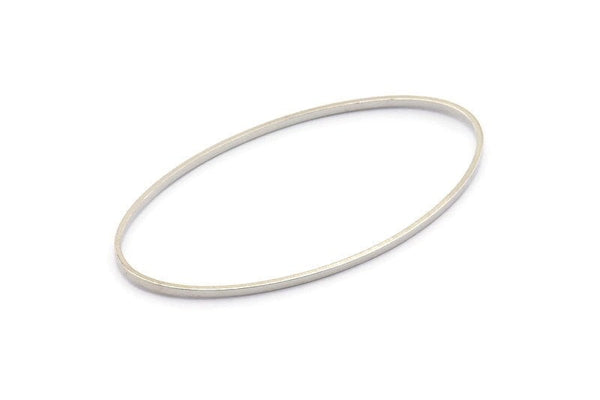 Silver Oval Connectors, 12 Silver Tone Oval Connectors, Rings, Findings (54x28x1.4x0.8mm) BS 2113