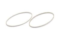 Silver Oval Connectors, 12 Silver Tone Oval Connectors, Rings, Findings (54x28x1.4x0.8mm) BS 2113