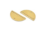Semi Circle Pendant, 24 Raw Brass Semi Circle Charms With 10 Holes, Blanks (21x10.5x0.75mm) BS 2081