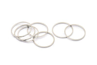 Silver Circle Connector, 50 Silver Tone Circle Connectors, Rings, Findings (20x0.8mm) BS 2096