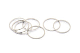 Silver Circle Connector, 50 Silver Tone Circle Connectors, Rings, Findings (20x0.8mm) BS 2096