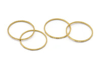 Brass Circle Connectors, 24 Raw Brass Textured Circle Connectors (21x0.8x1mm) BS 2073