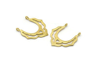 Brass Pendant Finding, 4 Raw Brass Pendant Findings With 2 Loops, Charms, Earrings, Findings (29x27x1mm) BS 1982