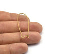 Brass Earring Wires, 50 Raw Brass Earring Wires (47x15x0.8mm) BS 2089