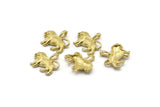 Brass Lion Charm, 10 Raw Brass Lion Pendants With 1 Loop, Earrings, Findings (15.5x13.5x2.7mm) BS 2051