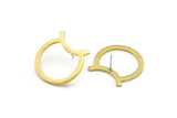 Abstract Earring Findings, 2 Raw Brass Geometric Earring Findings  (30x25x1.7mm) BS 1974