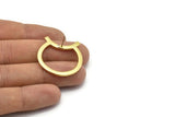 Abstract Earring Findings, 2 Raw Brass Geometric Earring Findings  (30x25x1.7mm) BS 1974