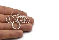 Silver Circle Connector, 50 Silver Tone Circle Connectors, Rings, Findings (16x0.8mm) BS 2097