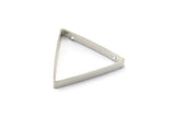 Silver Triangle Charm, 12 Silver Tone Triangles with 2 Holes (27x3x0.6mm) BS 2115
