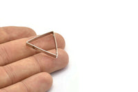 Silver Triangle Charm, 12 Silver Tone Triangles with 2 Holes (27x3x0.6mm) BS 2115