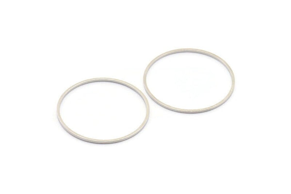 Silver Circle Connector, 50 Silver Tone Circle Connectors, Rings, Findings (28x0.8mm) BS 2100